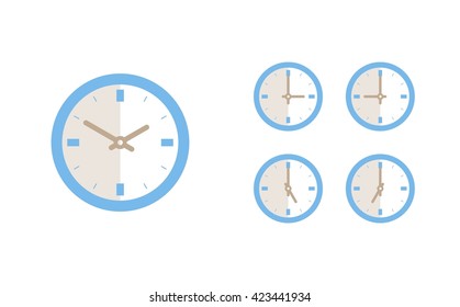 Time set icon. Clock set icon.