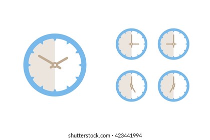 Time set icon. Clock set icon.
