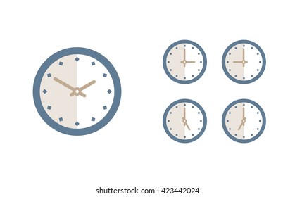 Time set icon. Clock set icon.