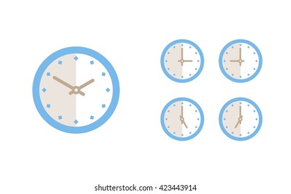 Time set icon. Clock set icon.