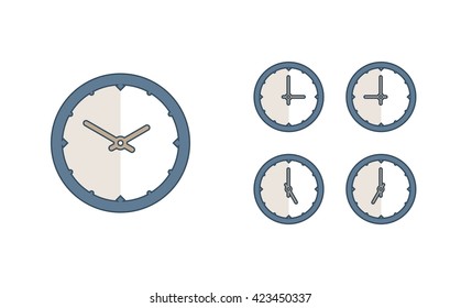 Time set icon. Clock set icon.