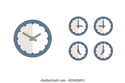 Time set icon. Clock set icon.