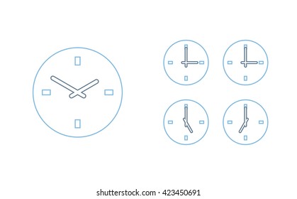 Time set icon. Clock set icon.
