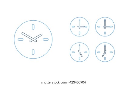 Time set icon. Clock set icon.