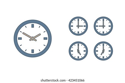 Time set icon. Clock set icon.