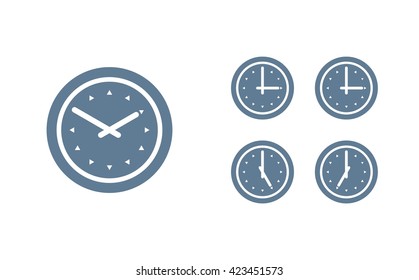 Time set icon. Clock set icon.