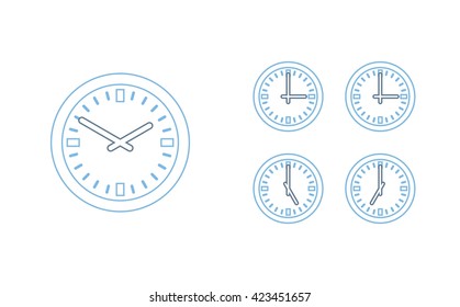 Time set icon. Clock set icon.