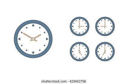 Time set icon. Clock set icon.