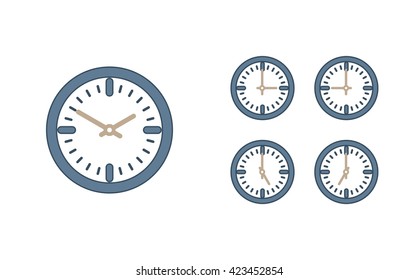 Time set icon. Clock set icon.