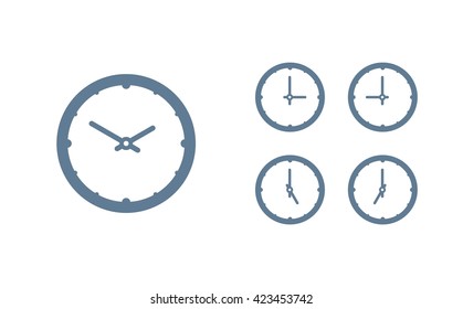 Time set icon. Clock set icon.