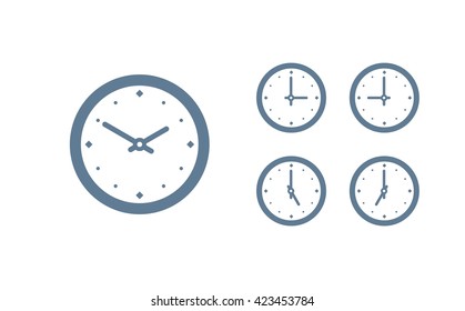 Time set icon. Clock set icon.