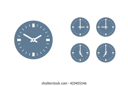 Time set icon. Clock set icon.