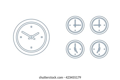 Time set icon. Clock set icon.