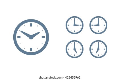 Time set icon. Clock set icon.