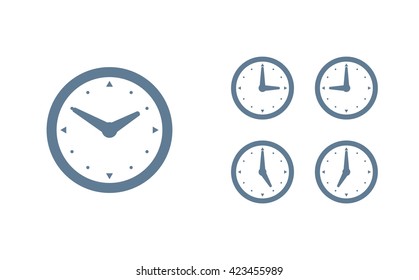 Time set icon. Clock set icon.