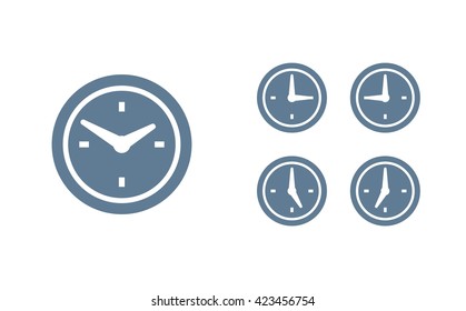 Time set icon. Clock set icon.