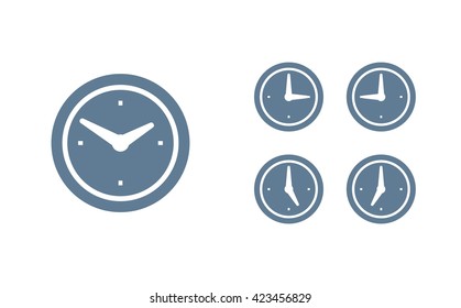Time set icon. Clock set icon.