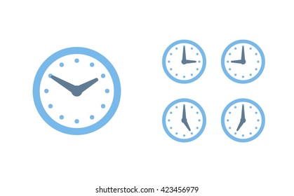 Time set icon. Clock set icon.