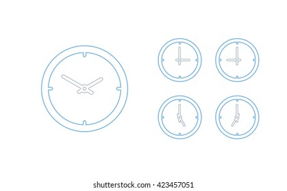 Time set icon. Clock set icon.