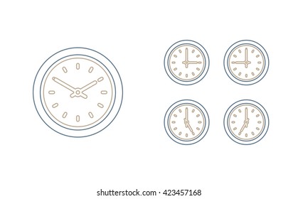 Time set icon. Clock set icon.