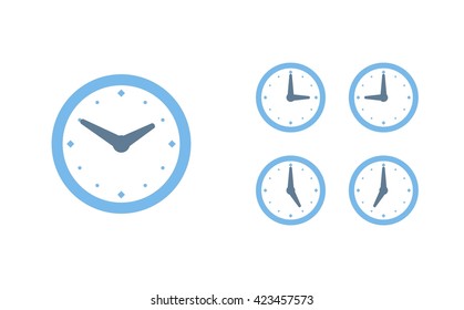 Time set icon. Clock set icon.