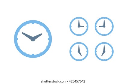 Time set icon. Clock set icon.