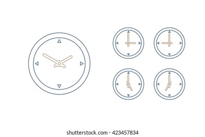 Time set icon. Clock set icon.