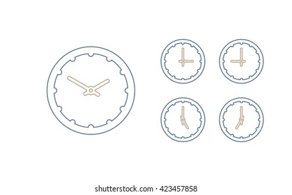 Time set icon. Clock set icon.