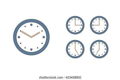 Time set icon. Clock set icon.