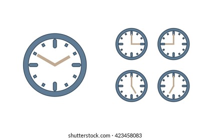 Time set icon. Clock set icon.