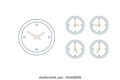Time set icon. Clock set icon.