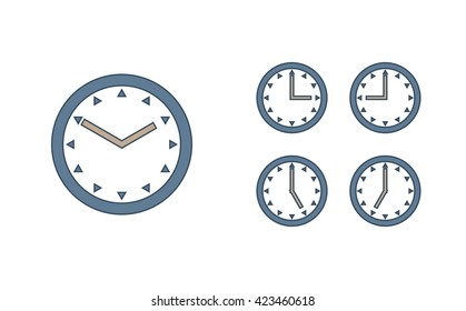 Time set icon. Clock set icon.