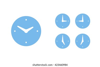 Time set icon. Clock set icon.