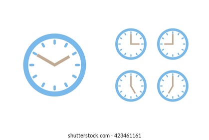 Time set icon. Clock set icon.