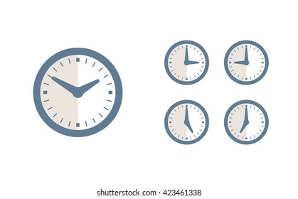 Time set icon. Clock set icon.
