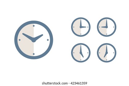 Time set icon. Clock set icon.