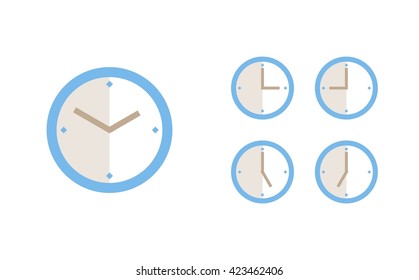 Time set icon. Clock set icon.