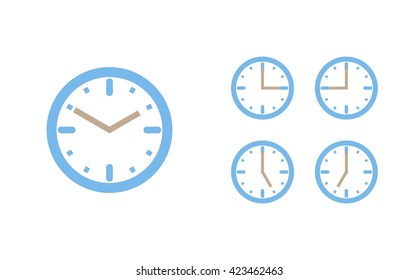 Time set icon. Clock set icon.