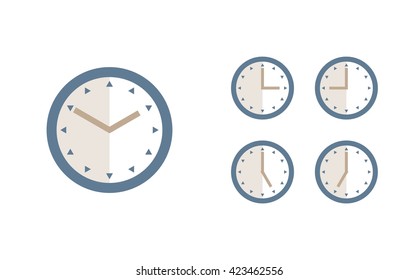 Time set icon. Clock set icon.