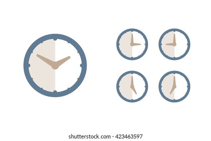 Time set icon. Clock set icon.