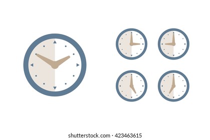 Time set icon. Clock set icon.