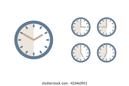 Time set icon. Clock set icon.