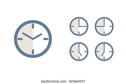 Time set icon. Clock set icon.