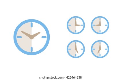 Time set icon. Clock set icon.