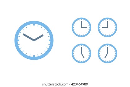 Time set icon. Clock set icon.