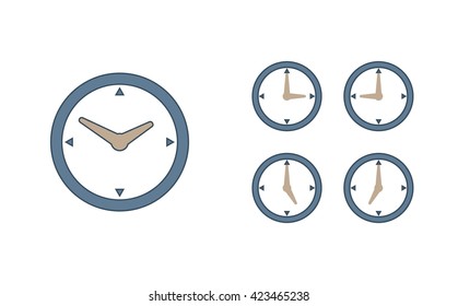 Time set icon. Clock set icon.