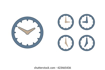Time set icon. Clock set icon.