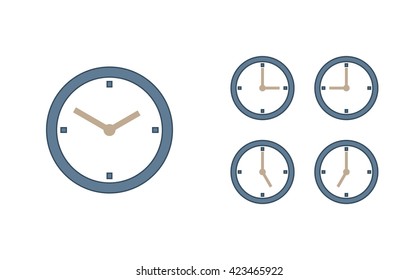 Time set icon. Clock set icon.