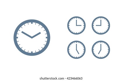 Time set icon. Clock set icon.