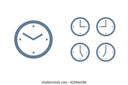 Time set icon. Clock set icon.